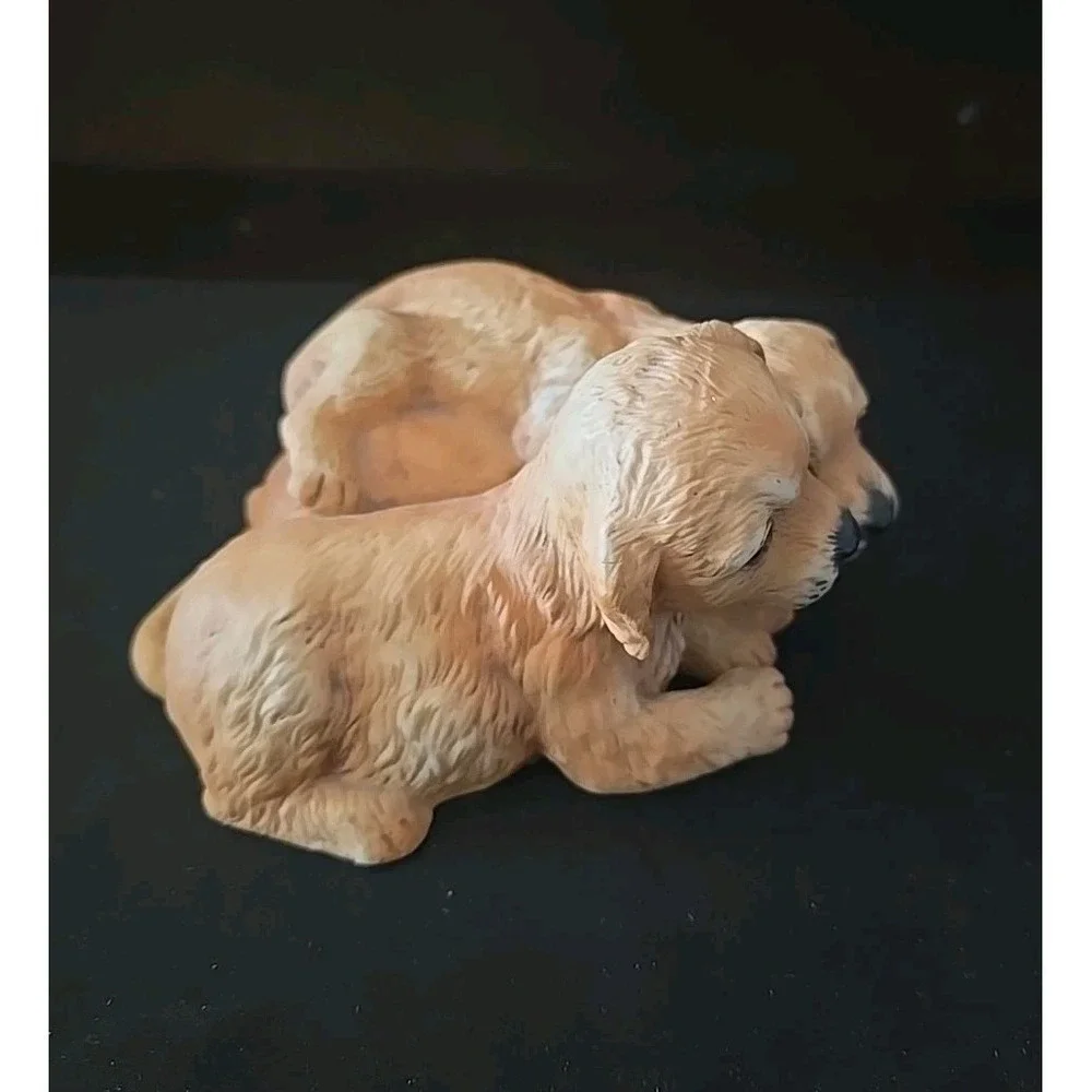 Homco Home Interiors Puppies Dogs Figurine‎ Hand Painted Porcelain 1987 Vintage